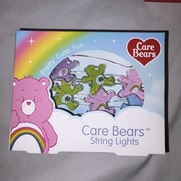 Care Bears Bundle: Lip Balm Set of 4, Wooden Shelf Sign AND String Lights NEW - Picture 4 of 9